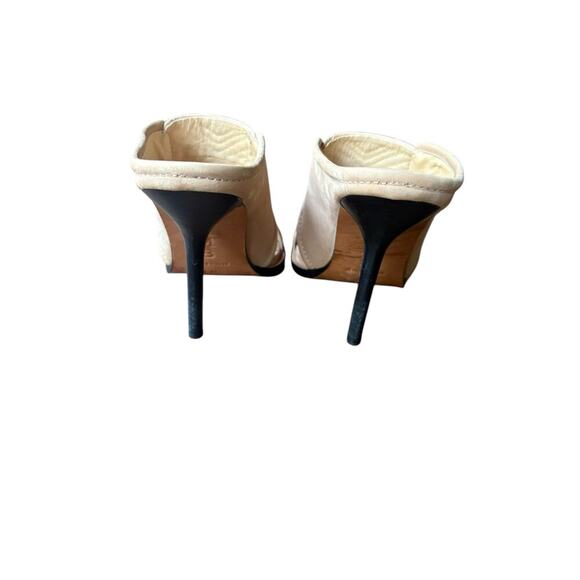 L.A.M.B. Gwen Stefani Tan Double Strap Leather Mule Stiletto Open Toe Heels - 6 - Picture 5 of 12